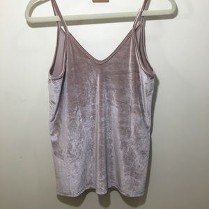 Velvet Rose Gold Spaghetti strap Tank Top